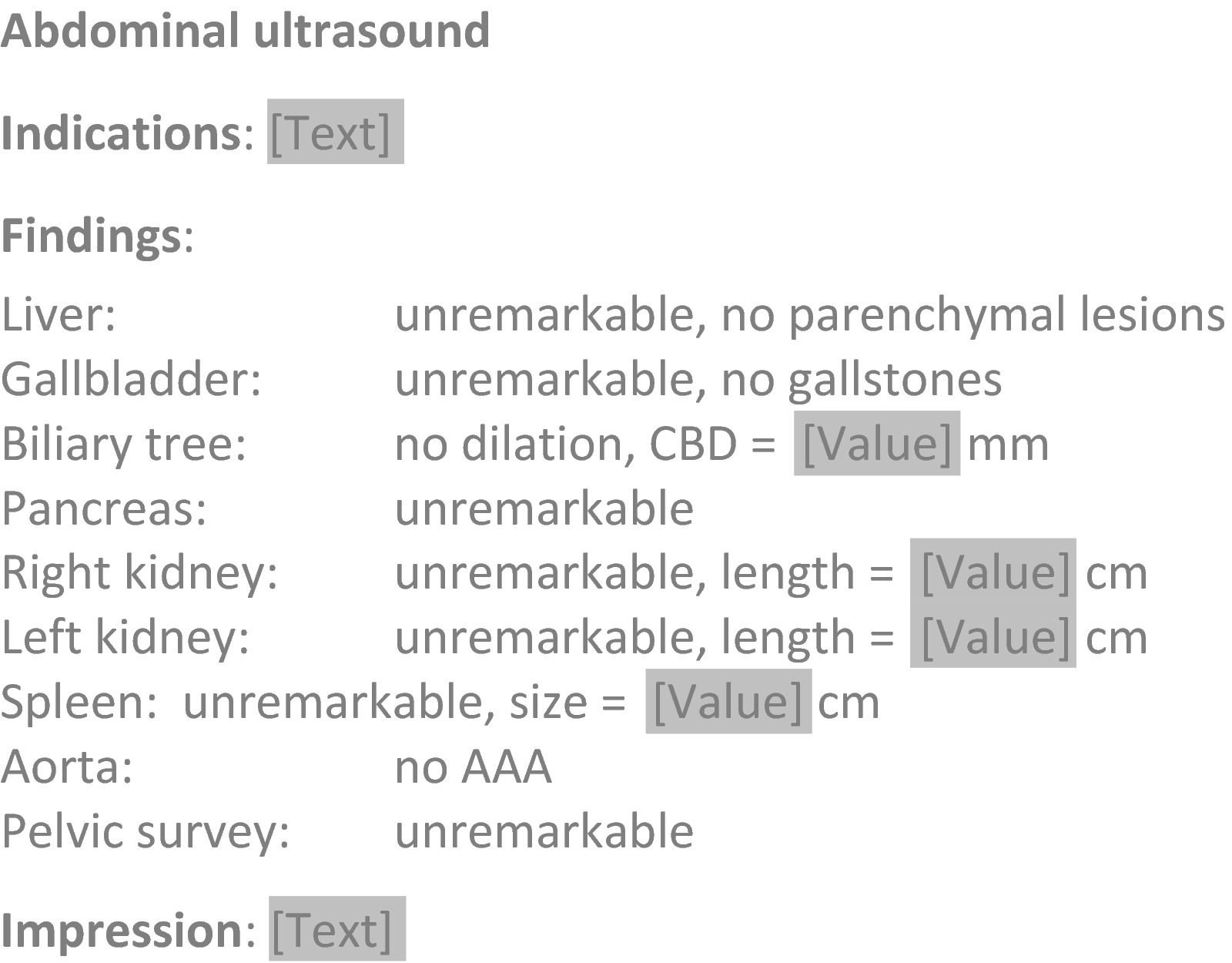 Ultrasound Reporting